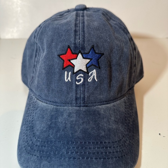 David And Young Patriot Red White and Blue Embroidered Hat Adjustable Unisex - Picture 2 of 4